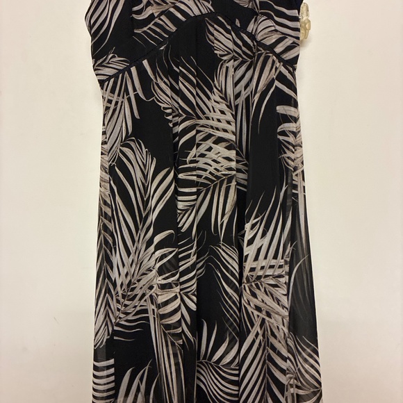 White House Black Market Black with Tan Leaf Maxi Dress - Picture 3 of 5